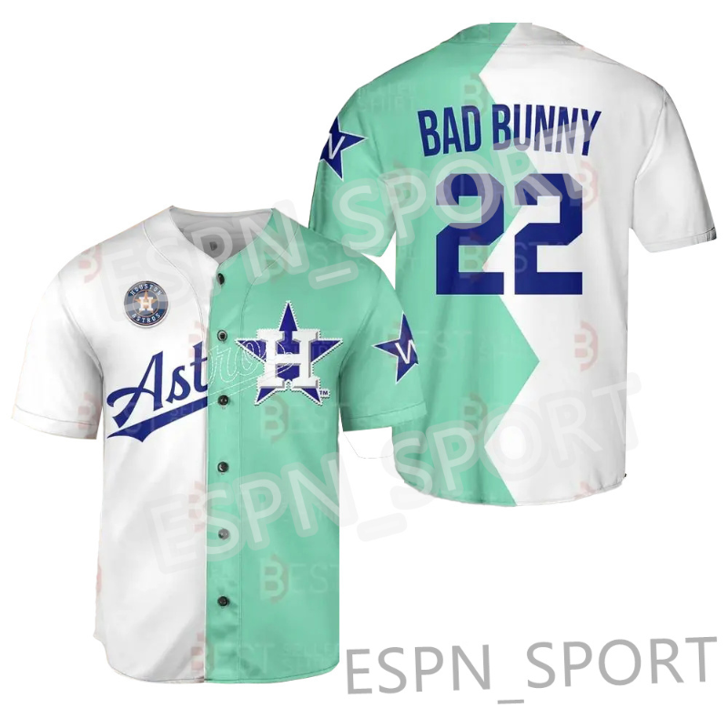 Green White 22 Bad Bunny 2022 All Stars Split Jersey Astros Baseball Jerseys Houston Men/ Women /Youth, Custom your name number
Green White 22 Bad Bunny 2022 All Stars Split Jersey Astros Baseball Jerseys Houston Men/ Women /Youth, Custom your name number