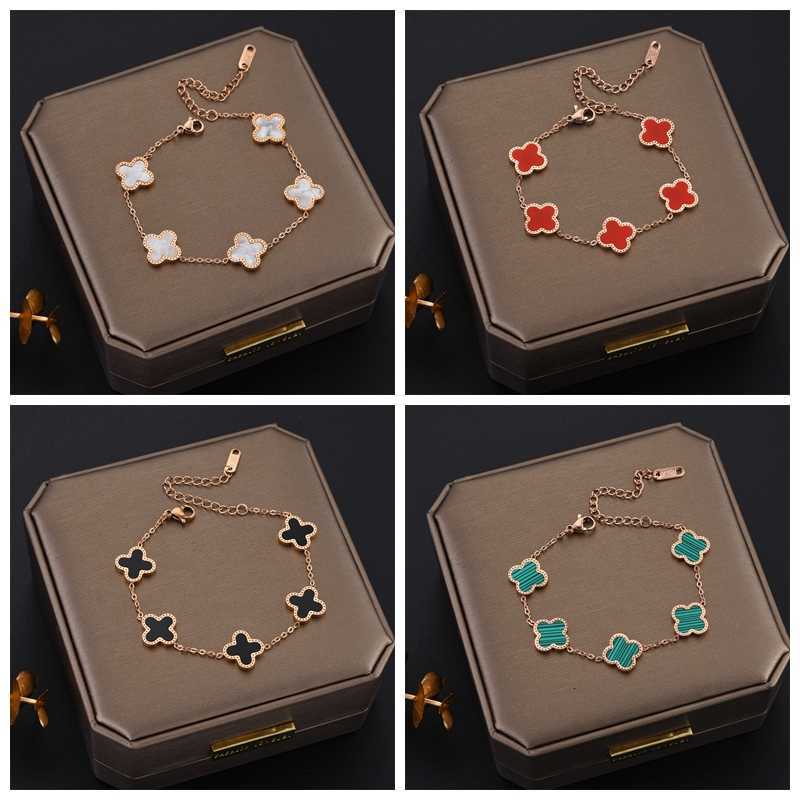 Charm Bracelets Fashion Design Colorful Clover Charm Bracelet 18K Rose Gold Stainless Steel Jewelry for Gift
Charm Bracelets Fashion Design Colorful Clover Charm Bracelet 18K Rose Gold Stainless Steel Jewelry for Gift
