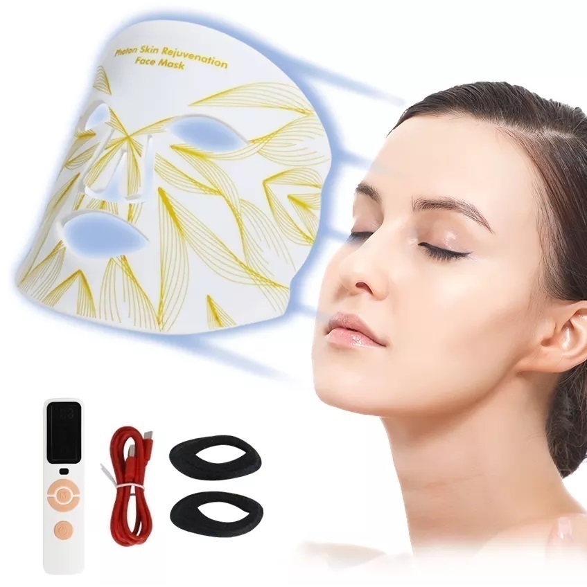 customizable Silicone mask Home use skin rejuvenation facial led light and infra red therapy facial led mask