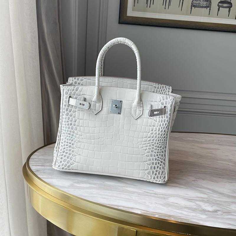 Designers Handbags Birkin Bags Designer High End Diamond Buckle Himalayan White Crocodile Pattern Silver Leather Handbag Fashion Women's Ayw, 20cm himalayan white diamond buckle
Designers Handbags Birkin Bags Designer High End Diamond Buckle Himalayan White Crocodile Pattern Silver Leather Handbag Fashion Women's Ayw, 20cm himalayan white diamond buckle