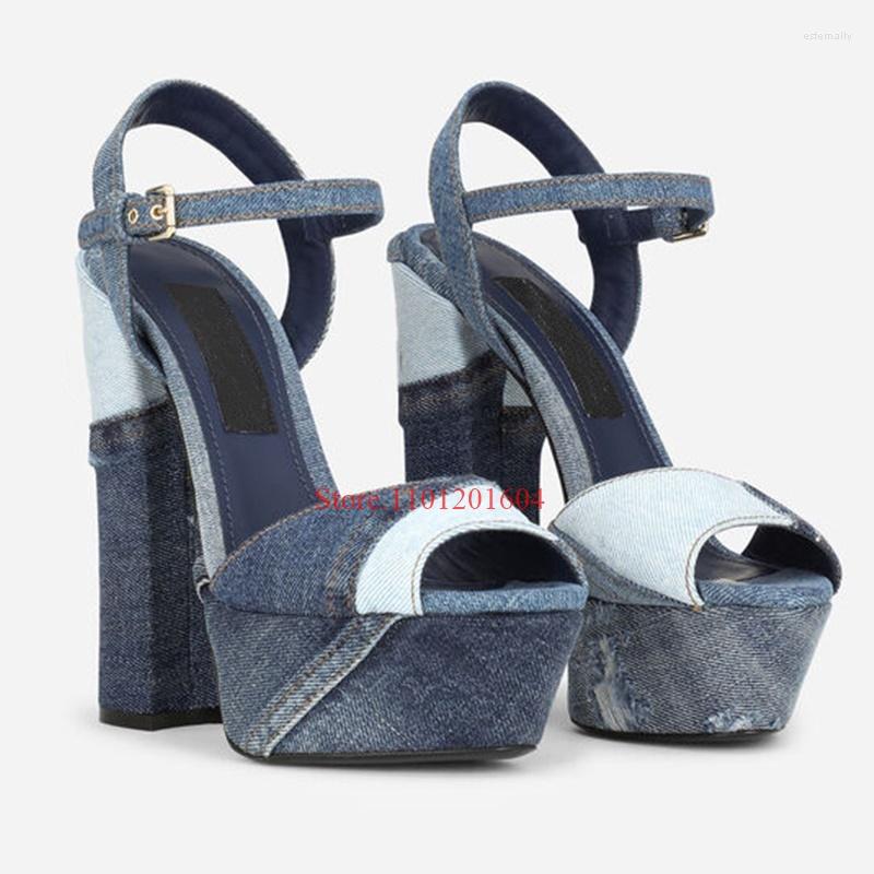 Dress Shoes Blue Denim Platform High Heels Women's Peep Toe Thick Open Ankle Strap Buckle Cotton Linen Sandals Concise Office Lady, Picture shown
Dress Shoes Blue Denim Platform High Heels Women's Peep Toe Thick Open Ankle Strap Buckle Cotton Linen Sandals Concise Office Lady, Picture shown