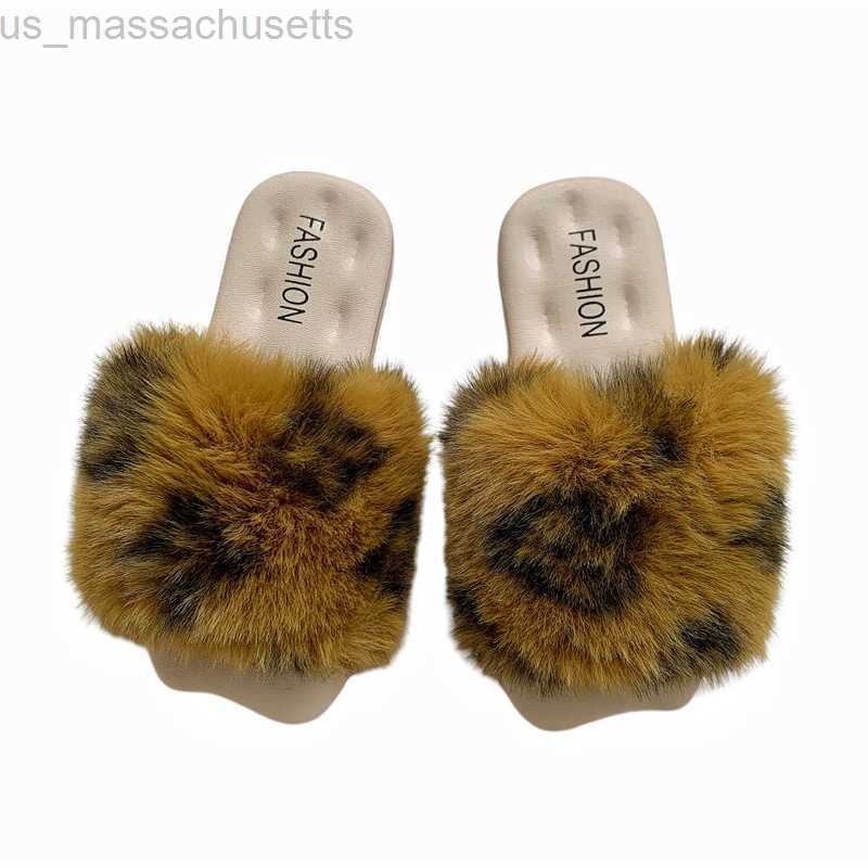 Slipper New wool slippers for autumn and winter wear outside women's home indoor use. Four leaf parent-child L221020