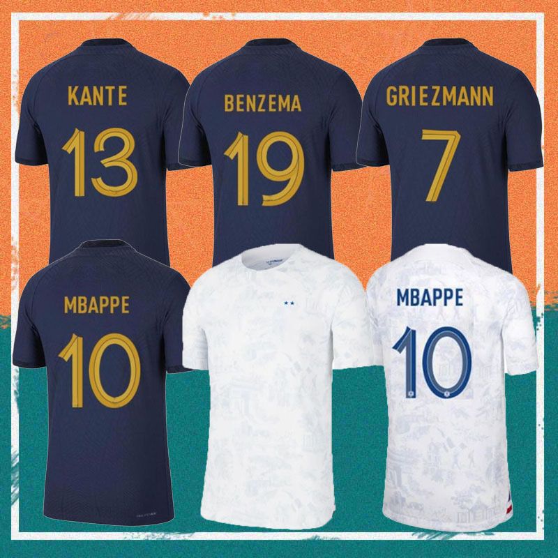 

2022 French BENZEMA MBAPPE Soccer Jersey 22/23 GRIEZMANN POGBA KANTE maillot foot kit top shirt DEMBELE KIMPEMBE VARANE SALIBA DIGNE GIROUD Football MEN kids set, Home kids kit