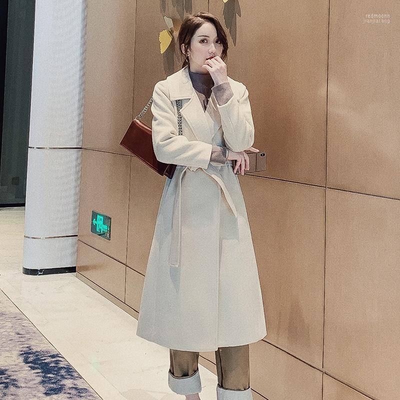 Women' Wool Women' & Blends 2022 Women Elegant Winter Overcoat Bandage Woolen Long Coat Cardigan Loose Coats With Belt Korean Plus, Beige
Women' Wool Women' & Blends 2022 Women Elegant Winter Overcoat Bandage Woolen Long Coat Cardigan Loose Coats With Belt Korean Plus, Beige