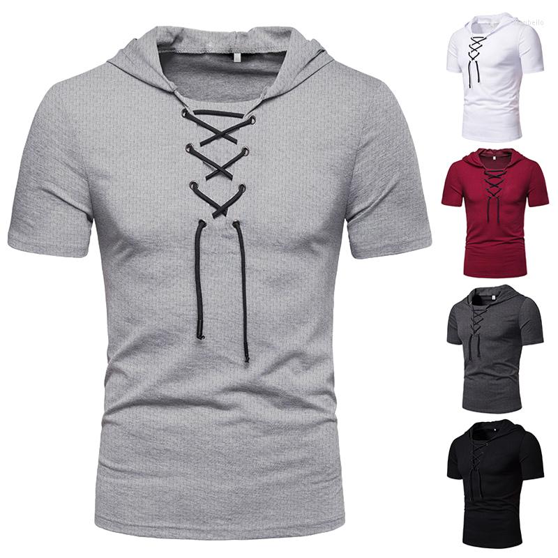 Men's Hoodies Men Hooded T Shirt Lacing Short Sleeve T-Shirt Summer Personality Tees Homme Slim Fit Sportwear Mens Clothing, 01
Men's Hoodies Men Hooded T Shirt Lacing Short Sleeve T-Shirt Summer Personality Tees Homme Slim Fit Sportwear Mens Clothing, 01