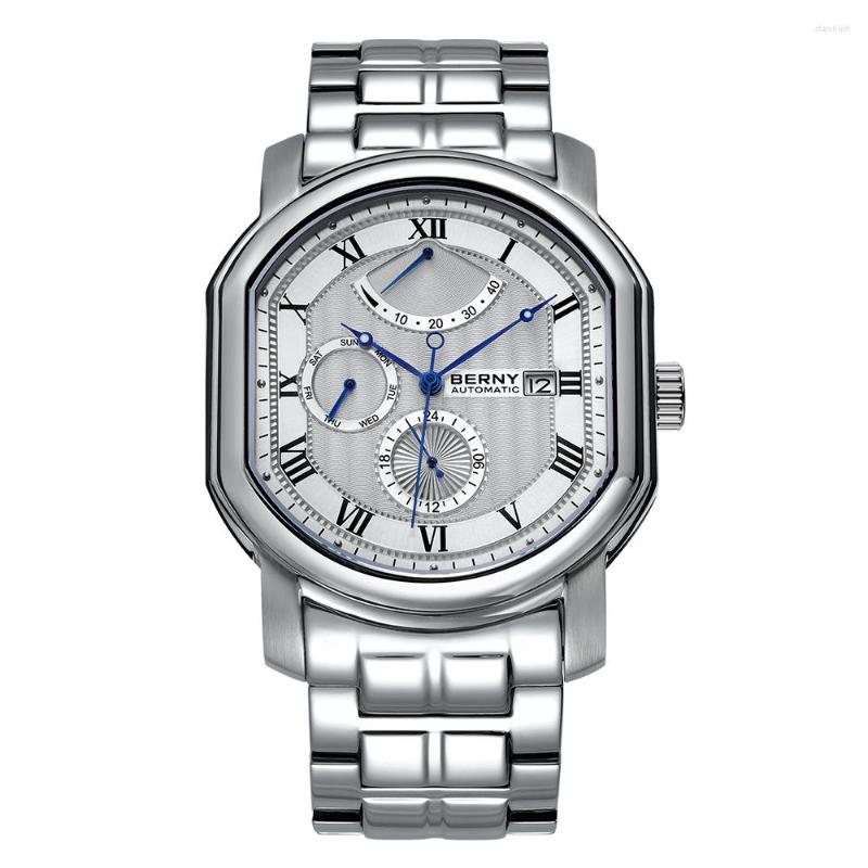 Wristwatches BERNY Luxury Men Automatic Watch Miyota 9110 Japan MOVT Stainless Steel Sapphire 5ATM Waterproof Wristwatch Mechanical, Am050m-y
Wristwatches BERNY Luxury Men Automatic Watch Miyota 9110 Japan MOVT Stainless Steel Sapphire 5ATM Waterproof Wristwatch Mechanical, Am050m-y