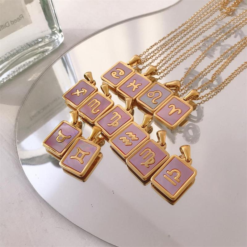 Chains Stainless Steel Pink 12 Constellation Necklace Vintage Symbol Square Necklaces For Women Girls Fashion Aesthetic Jewelry Gift
Chains Stainless Steel Pink 12 Constellation Necklace Vintage Symbol Square Necklaces For Women Girls Fashion Aesthetic Jewelry Gift