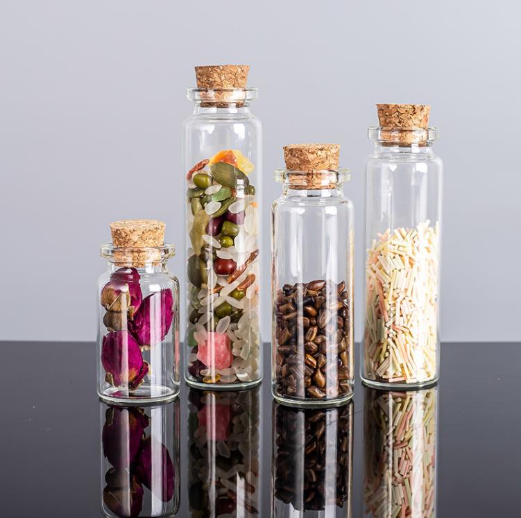 Packaging Bottles 6ML 22X35X12.5MM Small Mini Clear Glass bottles Jars with Cork Stoppers/ Message Weddings Wish Jewelry Party Favors SN4995