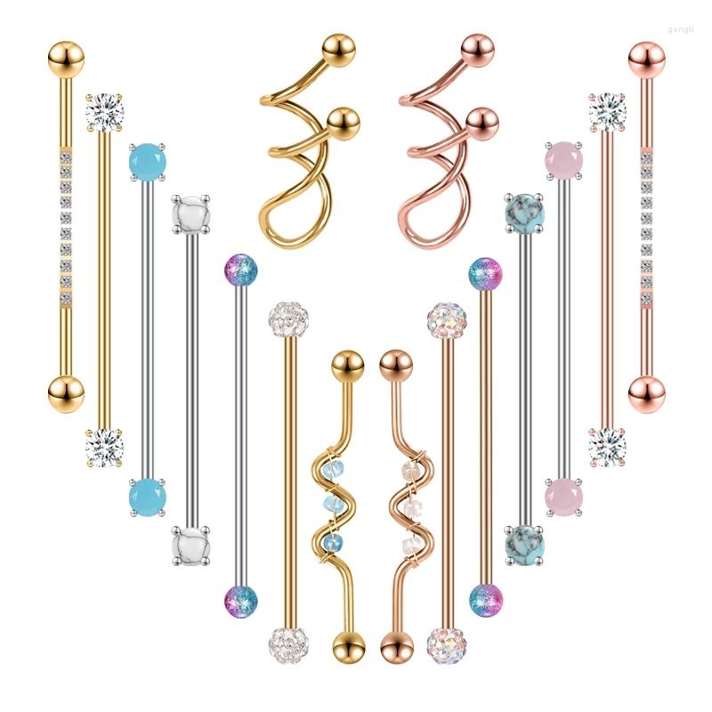 Stud Earrings ZS 14G 38mm Industrial Piercing Earring For Girl Women Stainless Steel Long Ear Studs Crystal Cartilage Jewelry
Stud Earrings ZS 14G 38mm Industrial Piercing Earring For Girl Women Stainless Steel Long Ear Studs Crystal Cartilage Jewelry