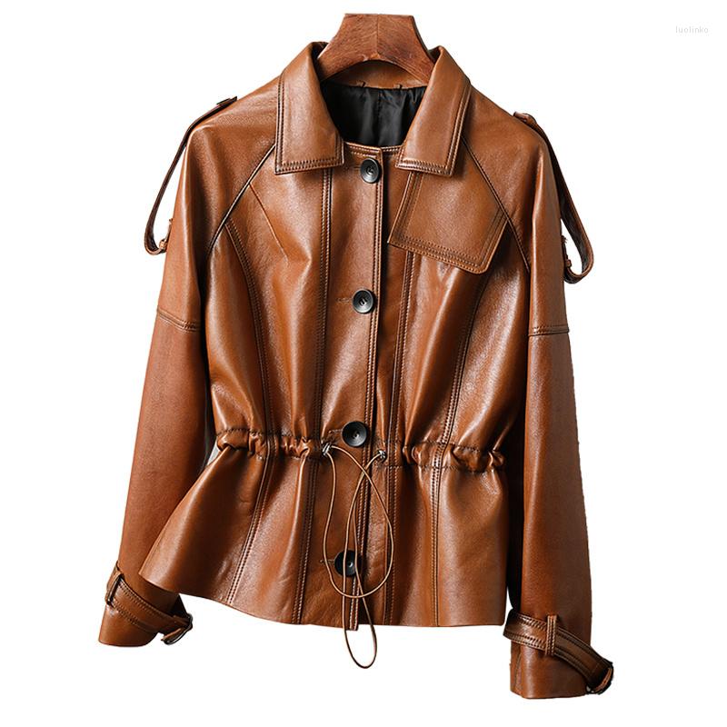 Women's Leather Real Sheepskin Coat Female Autumn Spring Leathers For Women Ladies Natural Genuine Jacket 3233, Brown
Women's Leather Real Sheepskin Coat Female Autumn Spring Leathers For Women Ladies Natural Genuine Jacket 3233, Brown