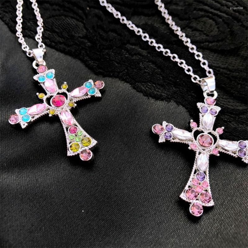 Pendant Necklaces Gothic Pink Cross Necklace Purple Zircon Punk Heart Chain For Woman Jewelry Accessories
Pendant Necklaces Gothic Pink Cross Necklace Purple Zircon Punk Heart Chain For Woman Jewelry Accessories