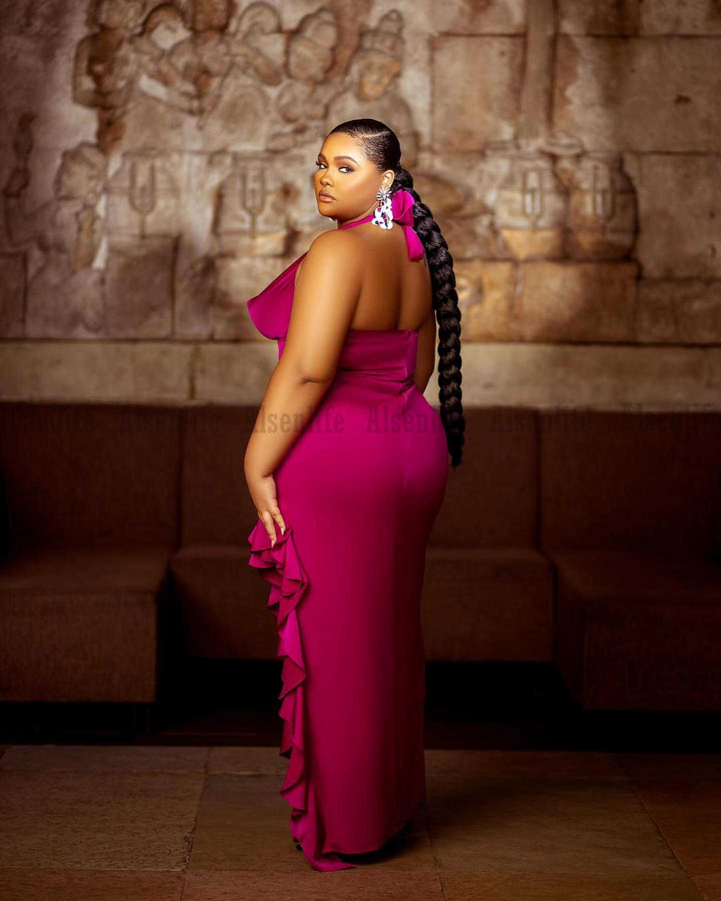 Dark Green Elegant Aso Ebi Evening Dress For Women Party Halter Neck Slit Mermaid Prom Dress 2022 robe de soiree femme