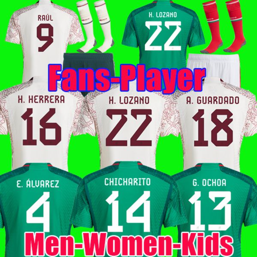 22 23 Mexico Away soccer jersey H.LOZANO CHICHARITO RAUL LOZANO WORLD CUP 2022 fans player G DOS SANTOS Camisetas de futbol football shirt men women