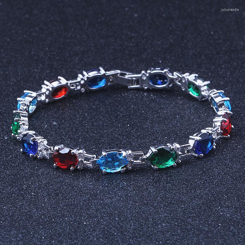 Link Bracelets Chain Brilliant Colorful Crystal Cubic Zirconia For Wedding Jewelry Silver Color Length 18.5CM 118
Link Bracelets Chain Brilliant Colorful Crystal Cubic Zirconia For Wedding Jewelry Silver Color Length 18.5CM 118