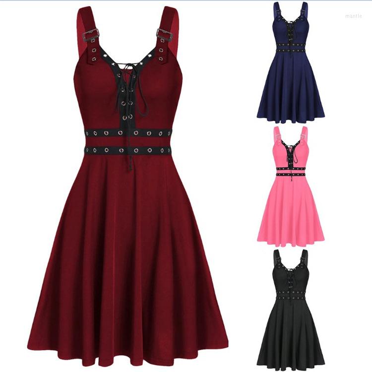 Casual Dresses Women' Mini Gothic Punk Sleeveless Strap Sling Dress Elegant Bandage Sexy Deep V Neck Backless Party Strapless, Black
Casual Dresses Women' Mini Gothic Punk Sleeveless Strap Sling Dress Elegant Bandage Sexy Deep V Neck Backless Party Strapless, Black