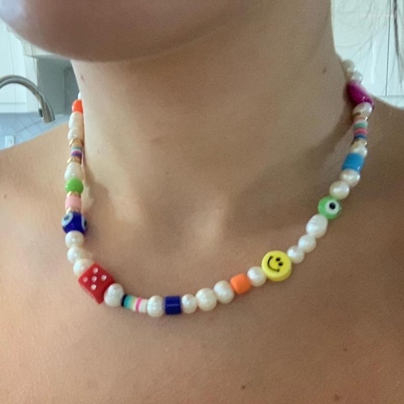 Choker Short Creative Yin Yang Charm Bead Baroque Freshwater Pearl Gossip Smilely Blue Dice Necklace Chunky Stainless Steel Chain Women
Choker Short Creative Yin Yang Charm Bead Baroque Freshwater Pearl Gossip Smilely Blue Dice Necklace Chunky Stainless Steel Chain Women