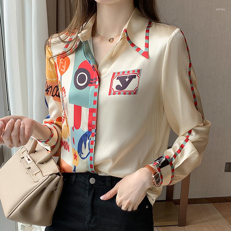 Women's Blouses Fashion OL Shirts Women's 2022 Summer Spring Casual Loose Long Sleeve Tops Blusas Mujer