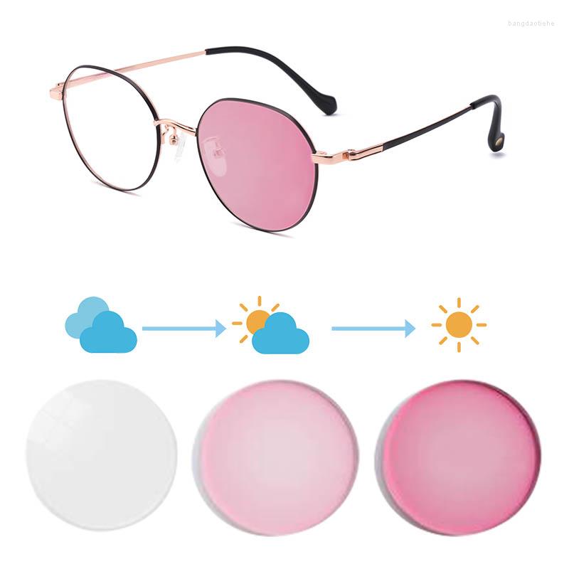 

Sunglasses SHINU Prescription Glasses Women Titanium Frame Pochromic Lenses Change 5 Color In The Sunlight Women's Grade