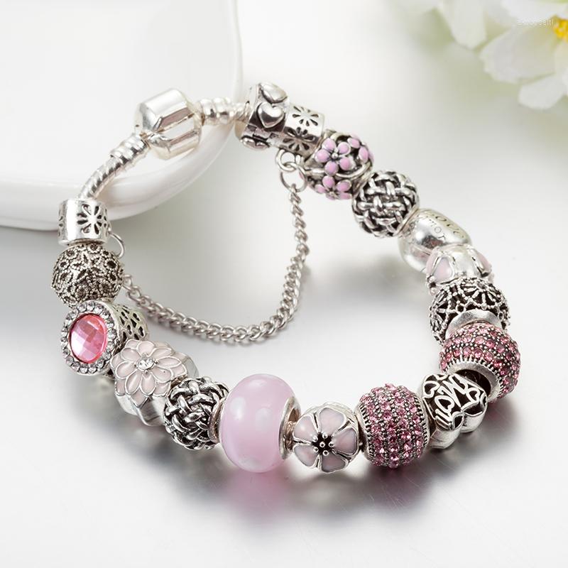 Charm Bracelets ANNAPAER Drop Flower Charms Bracelet & Bangle With Pink Crystal Beads For Women Fashion Jewelry DIY Gift B17002
Charm Bracelets ANNAPAER Drop Flower Charms Bracelet & Bangle With Pink Crystal Beads For Women Fashion Jewelry DIY Gift B17002