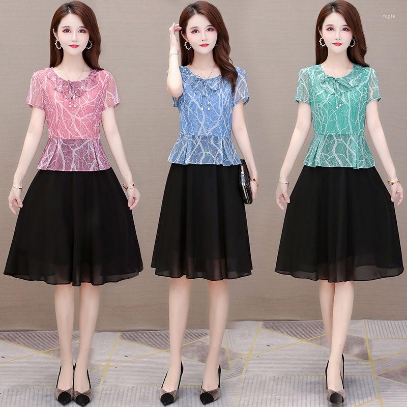 Party Dresses L-5XL Knee-Length Summer A-Line Chiffon Plus Size Fashion Slim Vintage Green Pink Blue Cocktail Mother Dress 9339
Party Dresses L-5XL Knee-Length Summer A-Line Chiffon Plus Size Fashion Slim Vintage Green Pink Blue Cocktail Mother Dress 9339