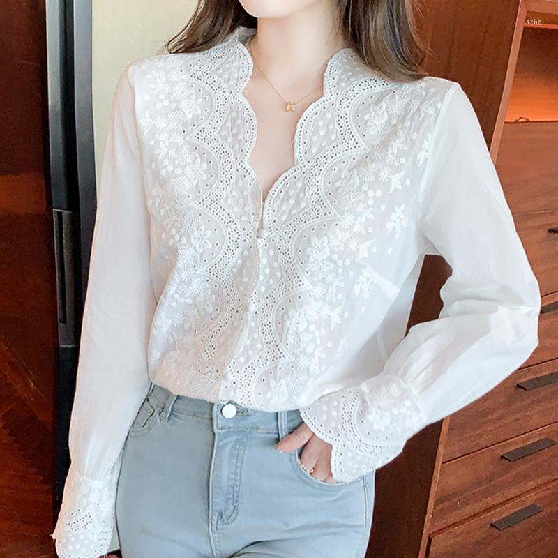 Women' Blouses H Han Queen Arrival Lace Shirt Women Vintage Work Casual Top Loose White Blouse Business Shirts Elegant Simple
Women' Blouses H Han Queen Arrival Lace Shirt Women Vintage Work Casual Top Loose White Blouse Business Shirts Elegant Simple