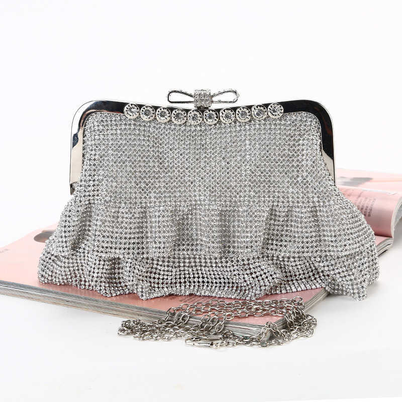 Clutch Bags Evening Luxury Diamonds Knot Handle Designer Women Handbag Shinny Rhinestones Mesh Bag Party Small Tote Purses 221021, Silver
Clutch Bags Evening Luxury Diamonds Knot Handle Designer Women Handbag Shinny Rhinestones Mesh Bag Party Small Tote Purses 221021, Silver