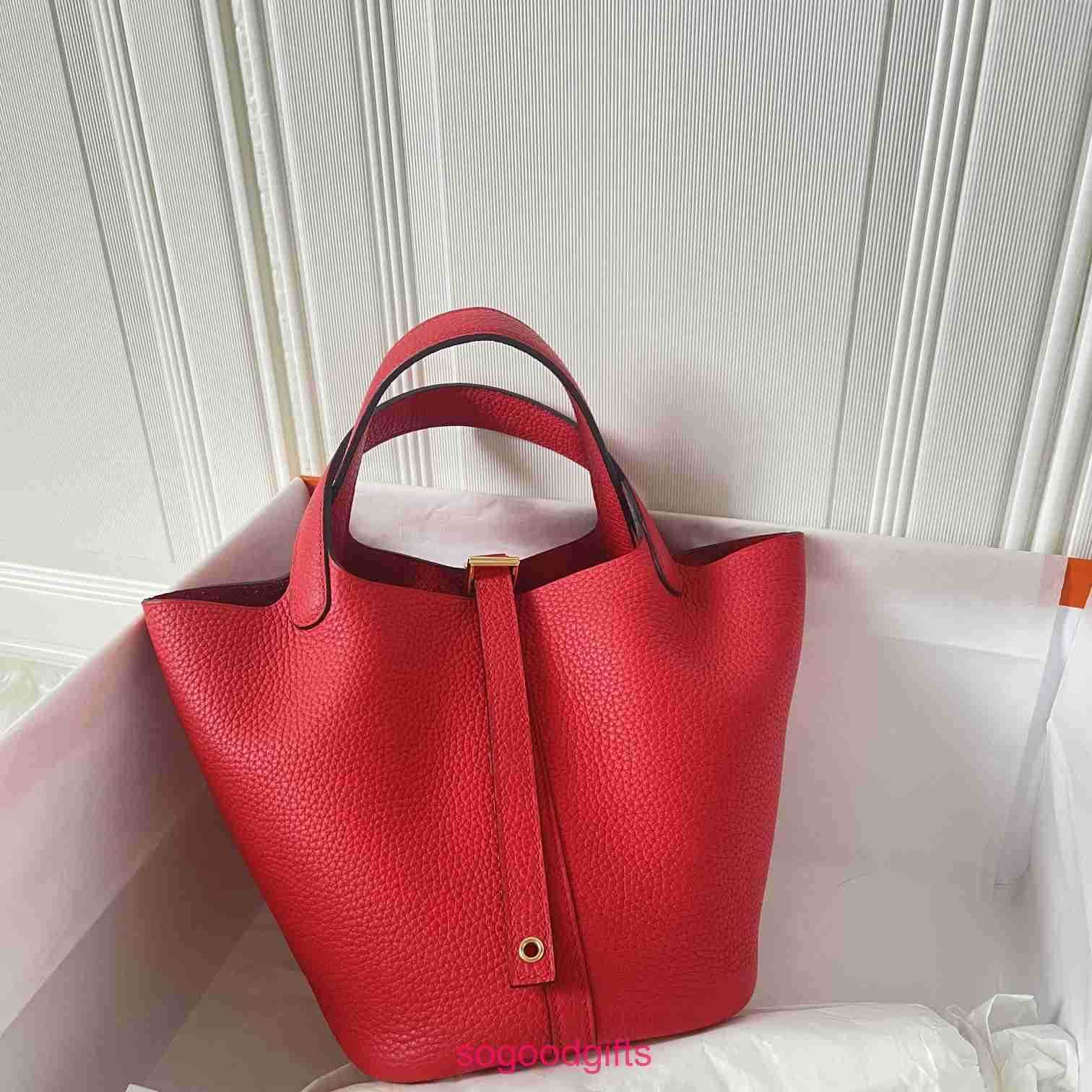 H Handbag Designer Bags Women's Picotn Lock Handbags Tote Bag Vegetable Basket Bucket Bag Tc Leather Manual Wax Thread Lychee Pn F32u, Gold brown 23cm
H Handbag Designer Bags Women's Picotn Lock Handbags Tote Bag Vegetable Basket Bucket Bag Tc Leather Manual Wax Thread Lychee Pn F32u, Gold brown 23cm