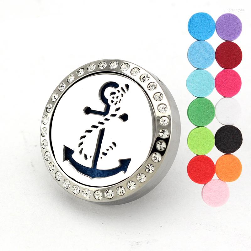 Brooches Crystal Stainless Steel Perfume Locket /Essential Oil Diffuser For Women Fashion Brooch Pins Jewelry