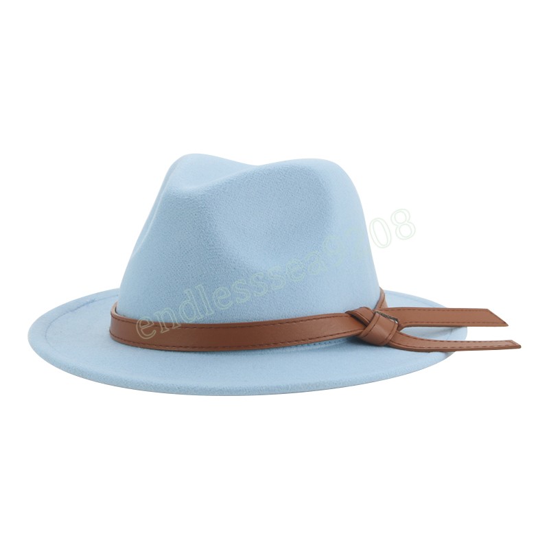 Fedoras Caps For Women Men Solid Color Fedora Hats Luxury Casual Wide Brim Hat With Leather Belt Sombreros De Mujer
Fedoras Caps For Women Men Solid Color Fedora Hats Luxury Casual Wide Brim Hat With Leather Belt Sombreros De Mujer