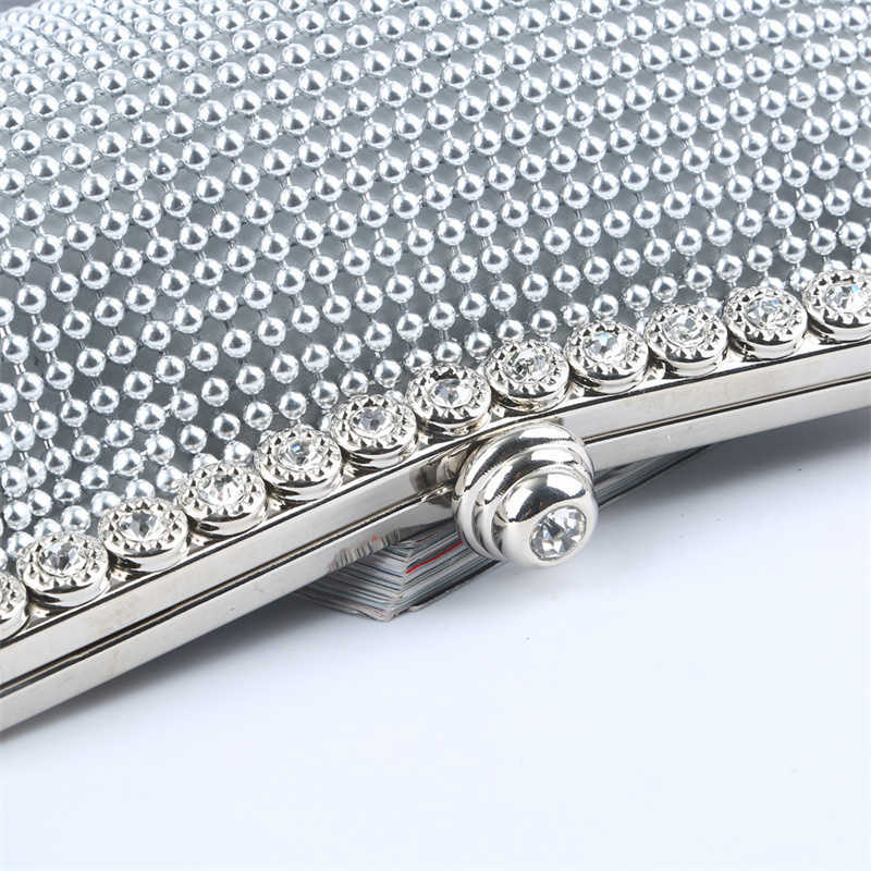 Clutch Bags Evening gold Bag Glitter Bead DESIGN elegant Woman Party bags Vintage Fashion bridal purse Silver Handbags ZB-9 221021
