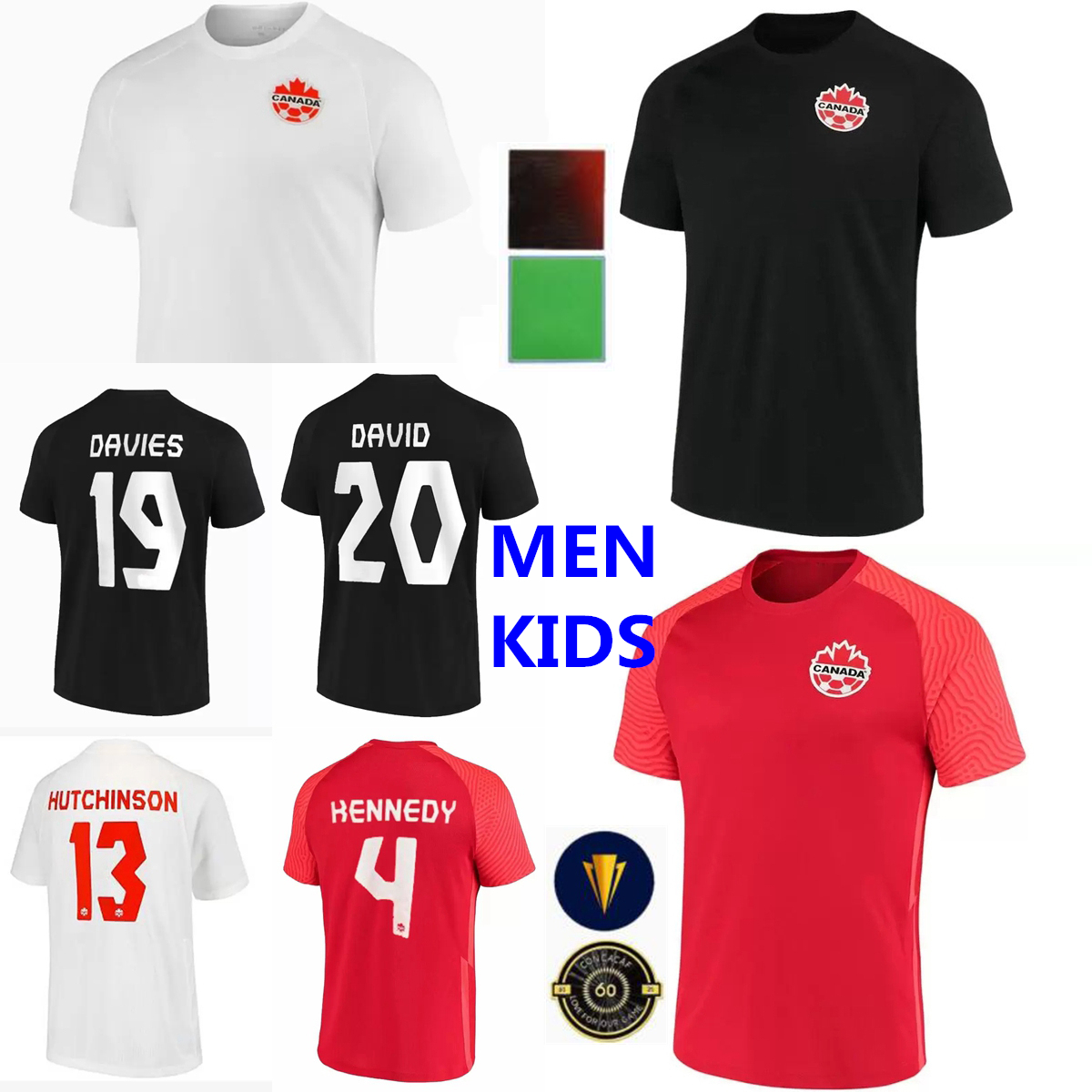 

Canada Soccer 20 Jonathan David Jersey 2022 World Cup 13 Atiba Hutchinson 19 Alphonso Davies LARIN CAVALLINI CAVALLINI HENNEDY Football Shirt National Team Men Kids, Kids red