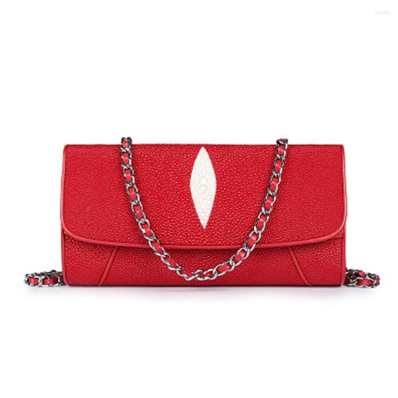Evening Bags Yuanhui Thailand Pearl Fish Skin Bag Women Chain One Shoulder Inclined Leather, A4
Evening Bags Yuanhui Thailand Pearl Fish Skin Bag Women Chain One Shoulder Inclined Leather, A4