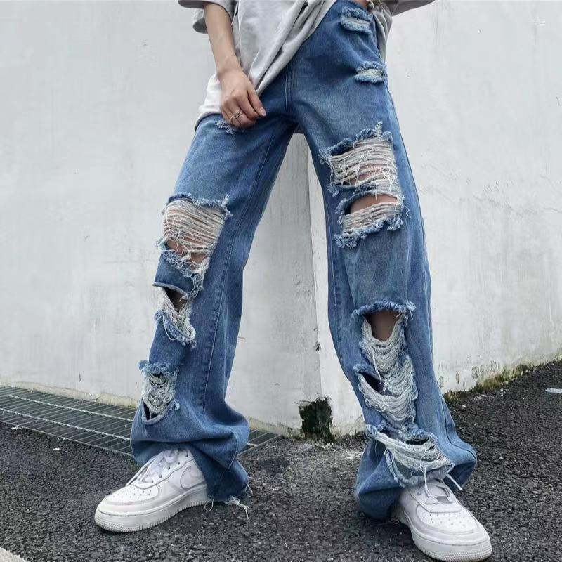 Women' Jeans Summer Women' Ripped Baggy Wide Leg Trousers Vintage Y2K Washed Harajuku Hip Hop Streetwear Female Denim Pants J19, Light blue
Women' Jeans Summer Women' Ripped Baggy Wide Leg Trousers Vintage Y2K Washed Harajuku Hip Hop Streetwear Female Denim Pants J19, Light blue