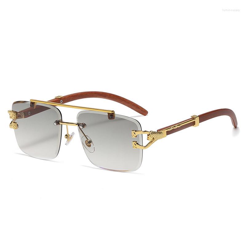 Sunglasses Designer Unisex Wood Pattern Leopard Head For Female Men's Double Bridge Diamond Cut
Sunglasses Designer Unisex Wood Pattern Leopard Head For Female Men's Double Bridge Diamond Cut