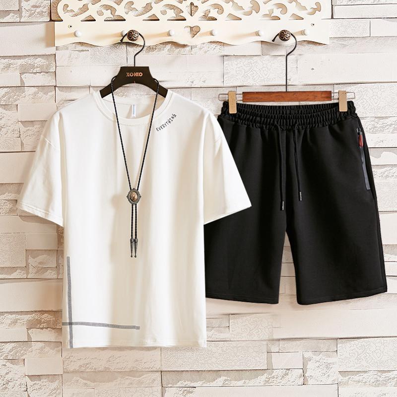 Men' Tracksuits Men' Men Outfit Set Two Piece Summer Pure Cotton Suit Short Sleeved T Shirt Male Casual Handsome Sports Youth, Black
Men' Tracksuits Men' Men Outfit Set Two Piece Summer Pure Cotton Suit Short Sleeved T Shirt Male Casual Handsome Sports Youth, Black
