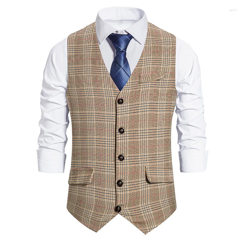 Men' Vests Mens Vintage Plaid Suit 2022 Brand Slim Fit Sleeveless Vest Waistcoat Men Formal Business Gentleman Gilet Homme XXL, Gray
Men' Vests Mens Vintage Plaid Suit 2022 Brand Slim Fit Sleeveless Vest Waistcoat Men Formal Business Gentleman Gilet Homme XXL, Gray