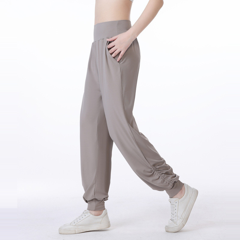 LM Women Jogging Yoga Loose Pocket Joggers Soft High Waist Hip Lift Elastic Casual Pants Drawstring Legs Sweatpants