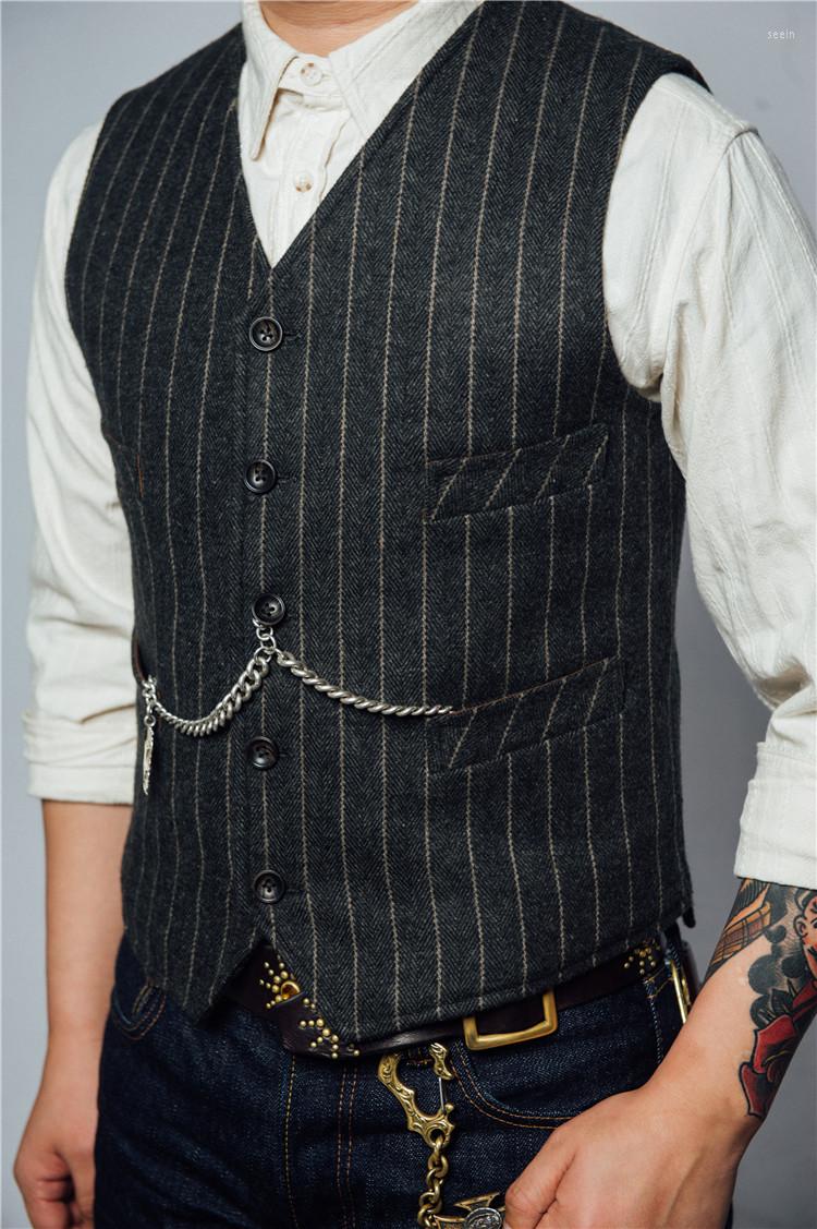Men' Vests Men' Striped Suit Vest Tweed Herringbone Retro Sleeveless Slim Steampunk Warm Waistcoat Chaleco Hombre, Gray
Men' Vests Men' Striped Suit Vest Tweed Herringbone Retro Sleeveless Slim Steampunk Warm Waistcoat Chaleco Hombre, Gray