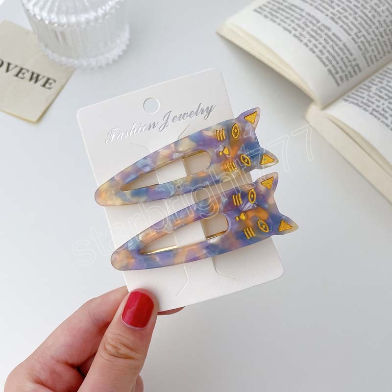 Women Girls Fashion Hair Clips Adult Lovely Acetic Acid Hairpins Cute Cartoon Cat Ornamentr Female Hair Accessories