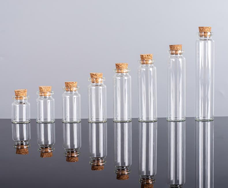 Packaging Bottles 6ML 22X35X12.5MM Small Mini Clear Glass bottles Jars with Cork Stoppers/ Message Weddings Wish Jewelry Party Favors SN4995