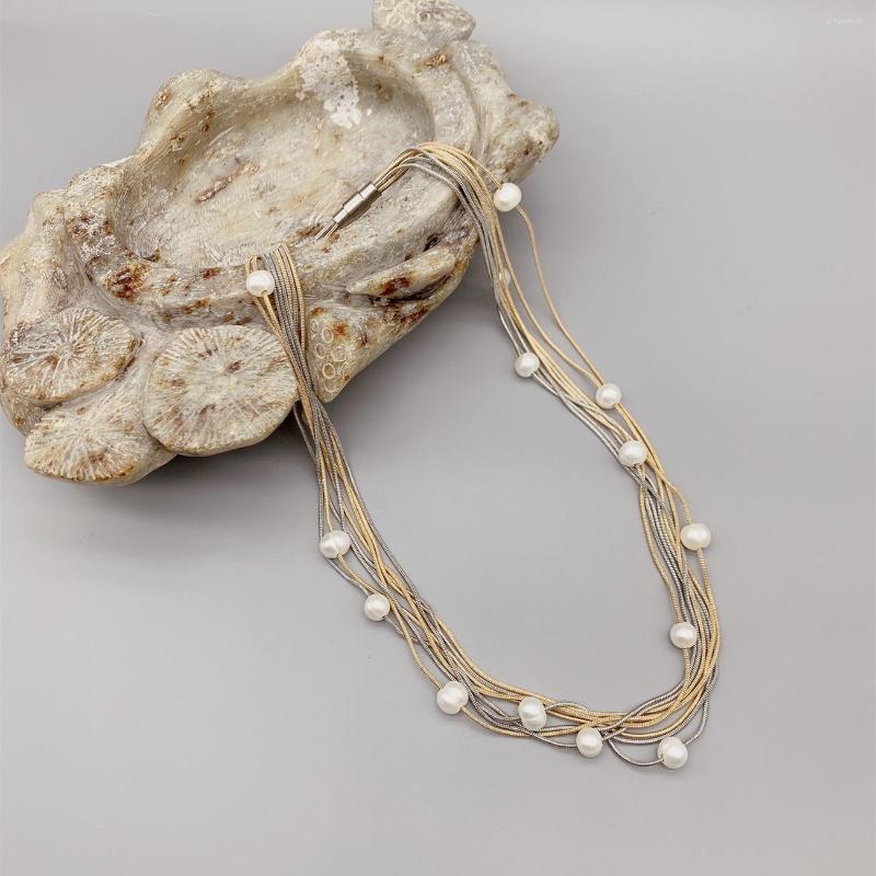 Chains FoLisaUnique Gold Silver Stainless Steel Necklace Layers Personalized Jewelry 7-8mm White Pearls For Women Girls
Chains FoLisaUnique Gold Silver Stainless Steel Necklace Layers Personalized Jewelry 7-8mm White Pearls For Women Girls