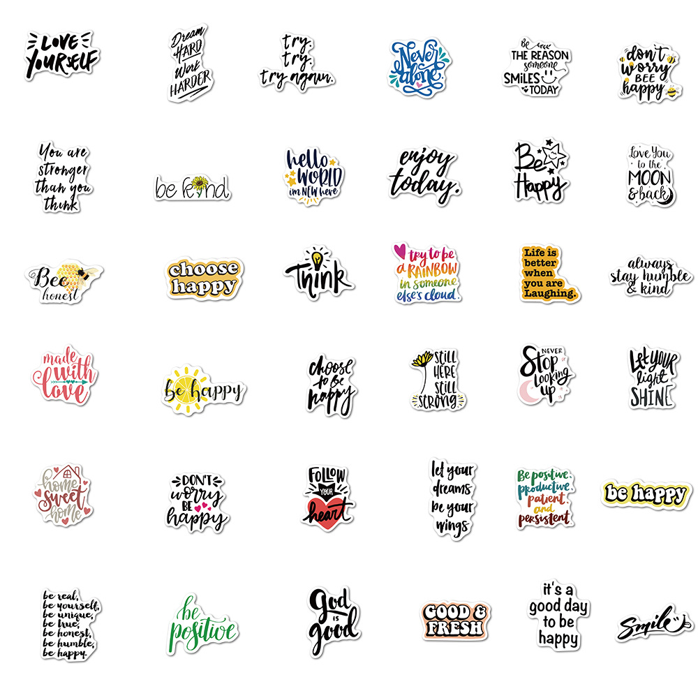 50Pcs Motivational Stickers Pack Non-random Car Bike Luggage Sticker Laptop Skateboard Motor Water Bottle Decal