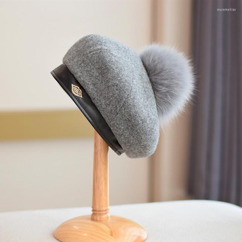 Hats Fashion Women's Beret Korean Winter Autumn Wool Soft Cap With Real Fur Pom Lady Painter Caps Keep Warm Gorras, 003
Hats Fashion Women's Beret Korean Winter Autumn Wool Soft Cap With Real Fur Pom Lady Painter Caps Keep Warm Gorras, 003