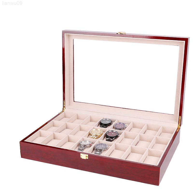 Watch Boxes Cases Luxury Large Size 24 Slots Box Organizer Display Box Wooden es Storage Box Cushions Case Wood Gift J220825 J220906
Watch Boxes Cases Luxury Large Size 24 Slots Box Organizer Display Box Wooden es Storage Box Cushions Case Wood Gift J220825 J220906