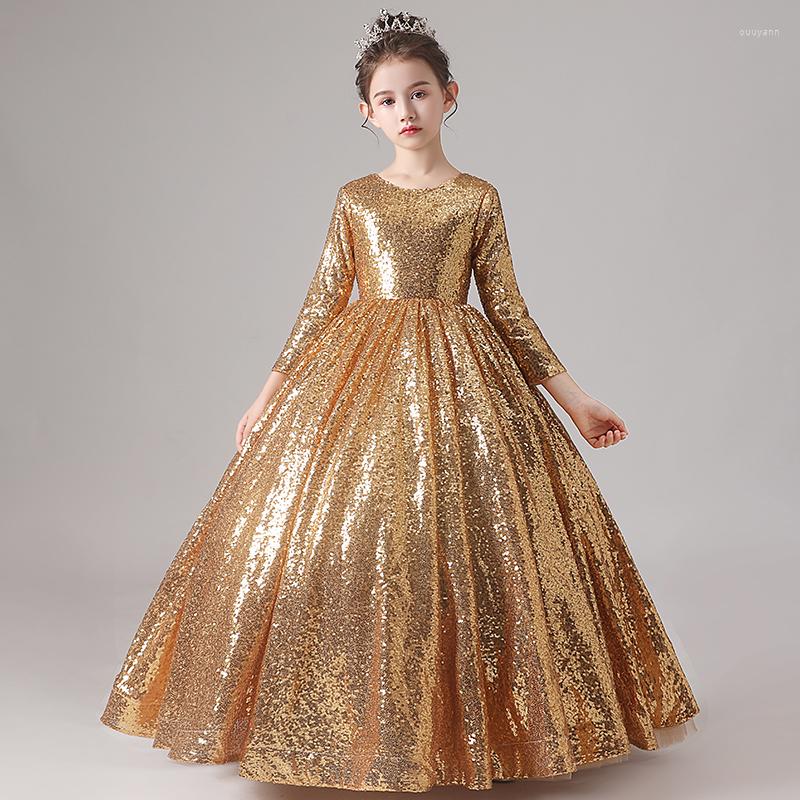 Girl Dresses 2022 Arrival Gold Sequined Flower Girl's Dress Ball Gown Three Quarter Sleeves Zipper Back
Girl Dresses 2022 Arrival Gold Sequined Flower Girl's Dress Ball Gown Three Quarter Sleeves Zipper Back