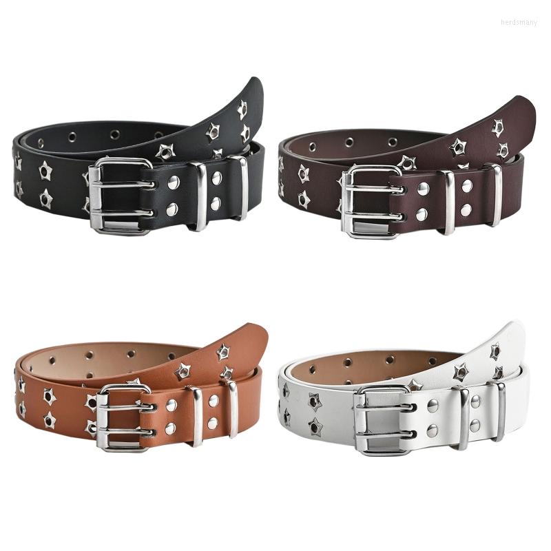 Belts Women Double Grommet Waist Belt Buckle Leather Hollow Star Jeans Pants Dresses Trendy Decoration, Black
Belts Women Double Grommet Waist Belt Buckle Leather Hollow Star Jeans Pants Dresses Trendy Decoration, Black
