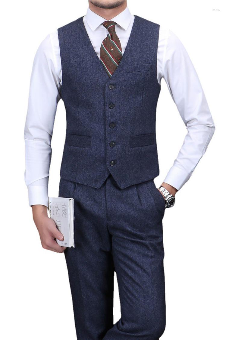 Men' Vests Men' Herringbone Pattern Suit Waistcoat Gentleman Woolen Wedding Business Jacket, Gray
Men' Vests Men' Herringbone Pattern Suit Waistcoat Gentleman Woolen Wedding Business Jacket, Gray