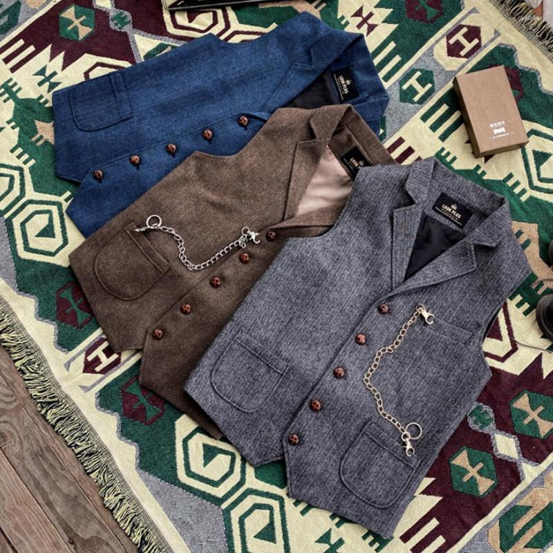 Men's Vests 2022 Autumn Vintage Tweed Vest For Men Wedding Formal Sleeveless Jacket Herringbone Costume Custom Made Male Waistcoat Regular, Dark brown
Men's Vests 2022 Autumn Vintage Tweed Vest For Men Wedding Formal Sleeveless Jacket Herringbone Costume Custom Made Male Waistcoat Regular, Dark brown