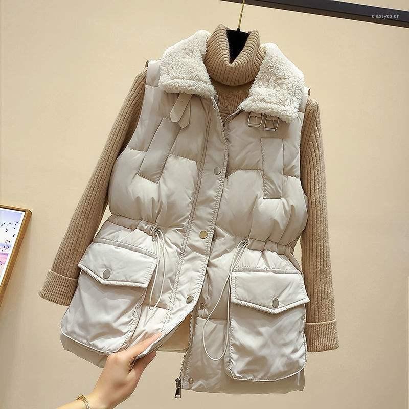 Women's Vests 2022 Korean Version Of The Down Cotton Vest Women Autumn/ Winter Thick Stitching Lamb Fur Collar Waist Sleeveless Jacket, Black
Women's Vests 2022 Korean Version Of The Down Cotton Vest Women Autumn/ Winter Thick Stitching Lamb Fur Collar Waist Sleeveless Jacket, Black