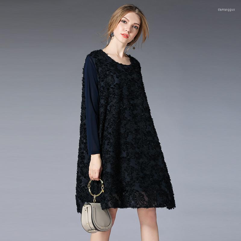 Plus Size Dresses Euramerican Spring Women's Chiffon Loose Round Neck High Waist Dress Elegant Suppleness Large DressesPlus, Navy blue
Plus Size Dresses Euramerican Spring Women's Chiffon Loose Round Neck High Waist Dress Elegant Suppleness Large DressesPlus, Navy blue